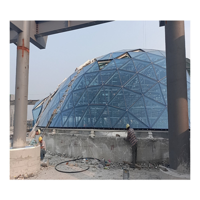 Panneau de façade en verre de mur de rideau en aluminium de couleur bleue pour la construction de structures en acier