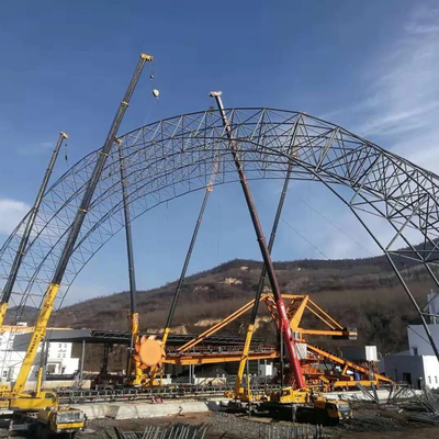 Structure en acier S235JR de bâtiment à pans de bois de lumière préfabriquée de GV pour le hangar de charbon