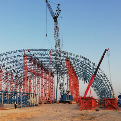 Structure en acier S235JR de bâtiment à pans de bois de lumière préfabriquée de GV pour le hangar de charbon