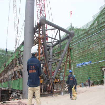 le long tube en acier du gris Q345 de structure de botte d'envergure de 100m bottelle sur l'installation de site
