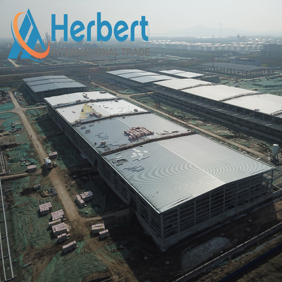 Bâtiment en acier préfabriqué Rockwool de structure de toit d'entrepôt de Q235B