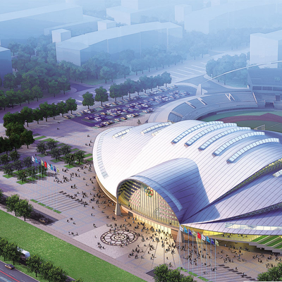 S355JR a courbé stade de toit structure la soudure irrégulière
