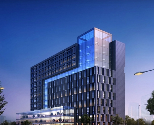 Gigaoctet de verre trempé de mur rideau de DAO en aluminium du système 0.36mm pour le haut bâtiment