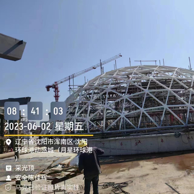 Construction en acier légère préfabriquée de structure de bâtiment à pans de bois diamètre de 70m et de 90m pour le stoge