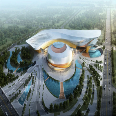 Structure de toit d'entrepôt personnalisée avec tuyau vers le bas de l'espace de colonne