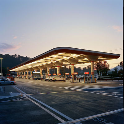 Structures en acier à ossature spatiale, toitures, stations-service, systèmes de toiture de péage, ISO, GB