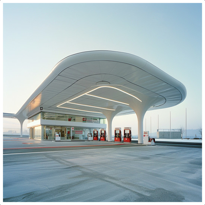 Un cadre spatial de station-service magnifiquement conçu et construit pour vous