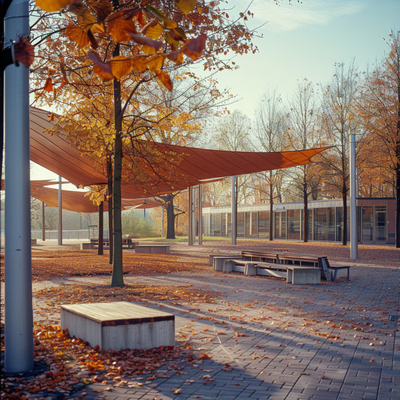 Structure de membrane de tension pour les installations de loisirs dans les parcs