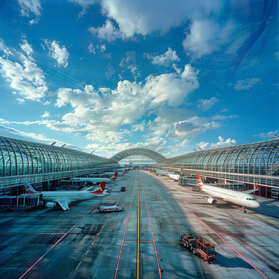 Cadre spatial en acier pour les structures de suspension dans les terminaux aéroportuaires améliorant l'esthétique et la stabilité