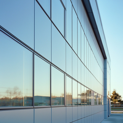 Paroi de rideau en aluminium gris clair pour les grands bâtiments hospitaliers